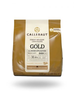 CALLEBAUT Gold Couverture Chocolate Callets (Caramel Melts) 30.4% 400g
