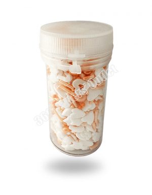 Sprinkles - Fairly Double Heart White Mix Orange 50g