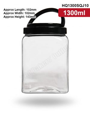 Plastic Jar HQ1300SQJ10 1300ml with Aluminum Cap