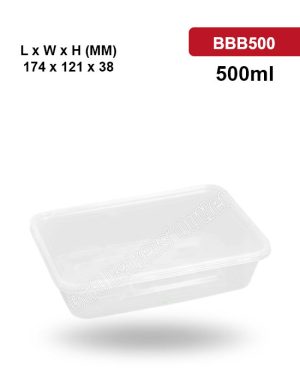 BBB 500ml Rectangular Container With Lid
