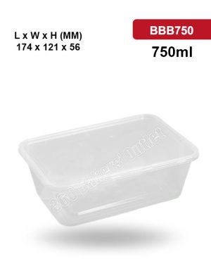 BBB 750ml Rectangular Container With Lid