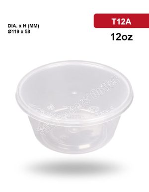 T12A 12oz Round Bowl With Lid