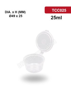 TCC025 25ml PP Sauce Cup With Hinged Lid