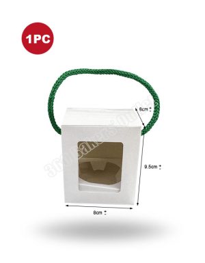 Cupcake Box With Window & Handle (White) 1PC