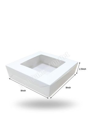 Kuih Lapis Window Boxes (White) (9"x9"x2.5")