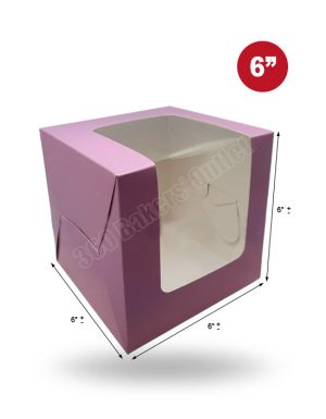 L-Shape Window Cake Box (Colour) (6"x6"x6")