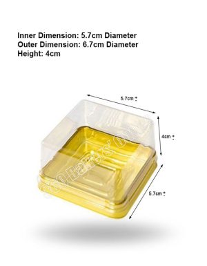 Plastic Tray Square_Gold Colour 6cmX6cmX4cm