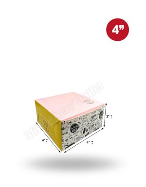 Premium Colour Cake Box (4″x4″x3″)