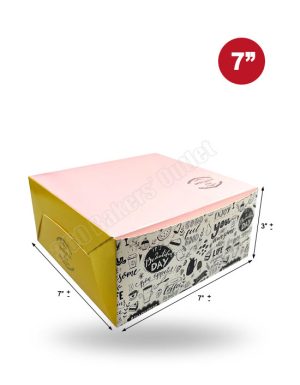 Premium Colour Cake Box (7″x7″x3″)