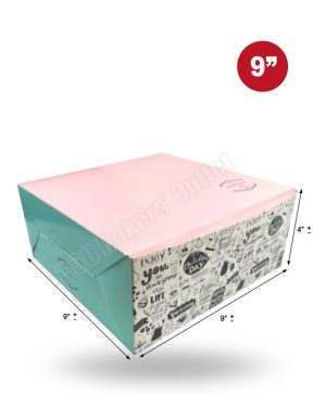 Premium Colour Cake Box (9″x9″x4″)