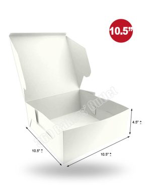 Premium White Cake Box (10.5″x10.5″x4.5″)