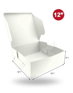 Premium White Cake Box (12″x12″x5″)