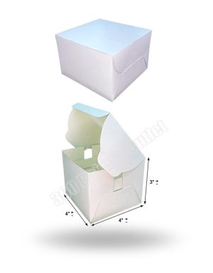 Premium White Cake Box (4″x4″x3″)