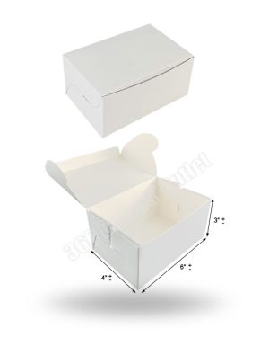 Premium White Cake Box (4″x6″x3″)