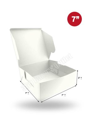 Premium White Cake Box (7″x7″x3″)