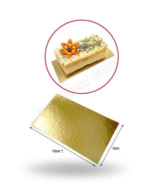 Cake Board Rectangle (Gold Colour) 5"X 10"