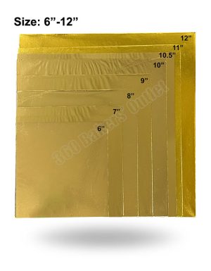 Cake Board Square (Gold Colour) 6"- 12"