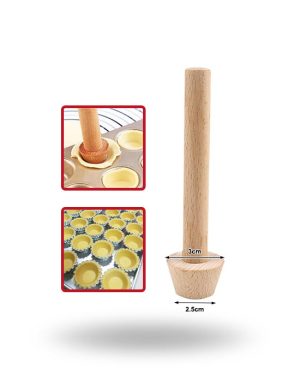 Wooden Egg Tart Press Mould (19x35x25mm)